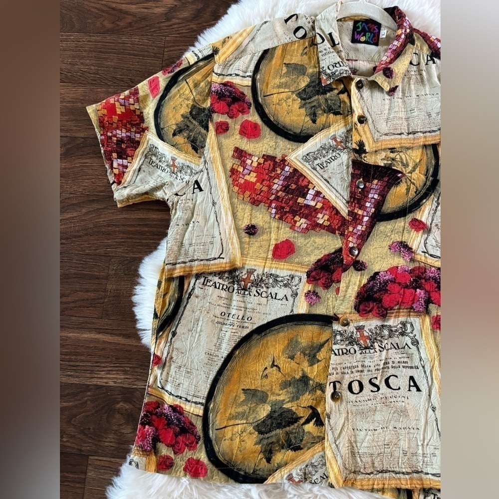 Vintage Jams World Opera Tosca Hawaiian Shirt Large Men - Picture 4 of 15